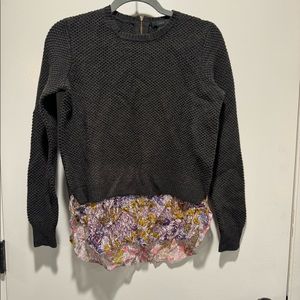 J.Crew sweater with floral blouse attached